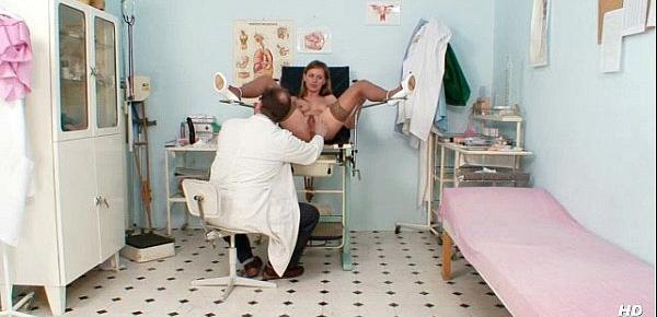  Viktorie hairy pussy gyno gaping exam at clinic